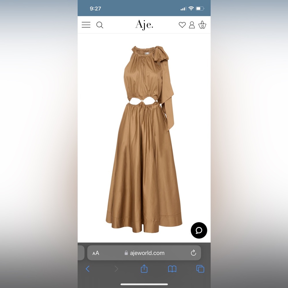 Aje Henriette tie strap midi dress willow NWT